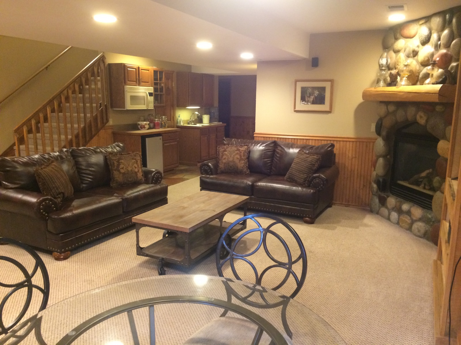 Family room in garden level basement Family room in garden level basement